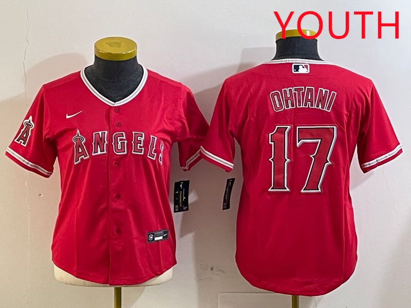 Youth Los Angeles Angels #17 Ohtani Red Nike Game 2025 MLB Jersey style 3->youth mlb jersey->Youth Jersey